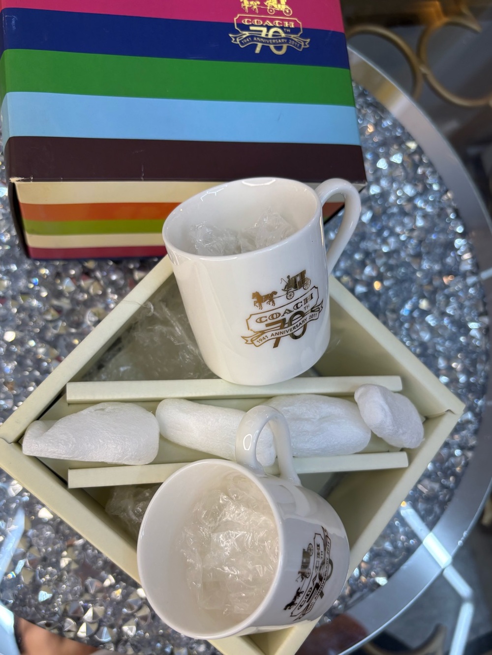 Coach 70th Anniversary Signature Gift Box Mug Set NIB - Picture 6 of 12